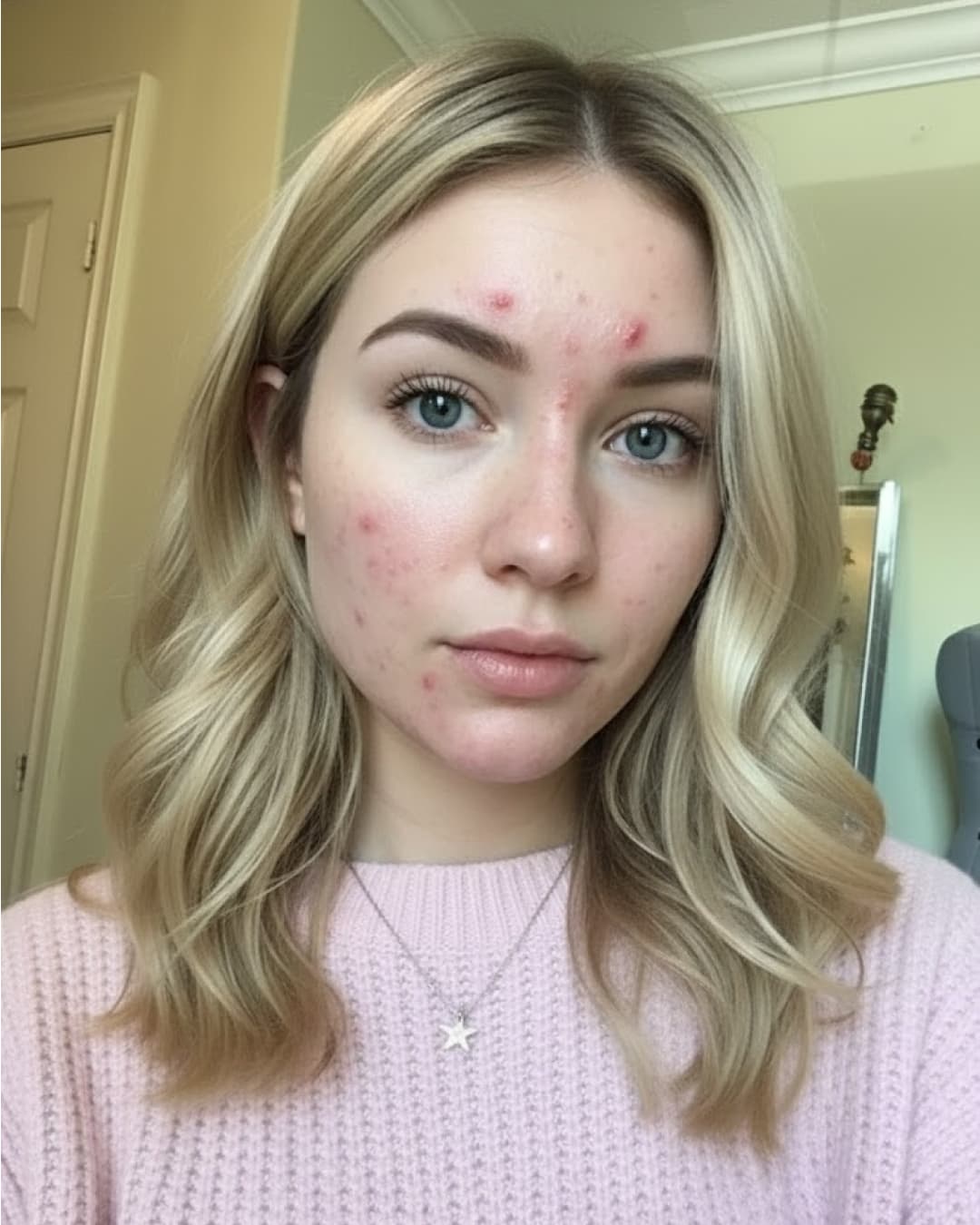 Before — uneven tone and breakouts